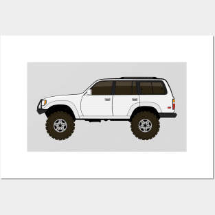 fj80 Land Cruiser white Posters and Art